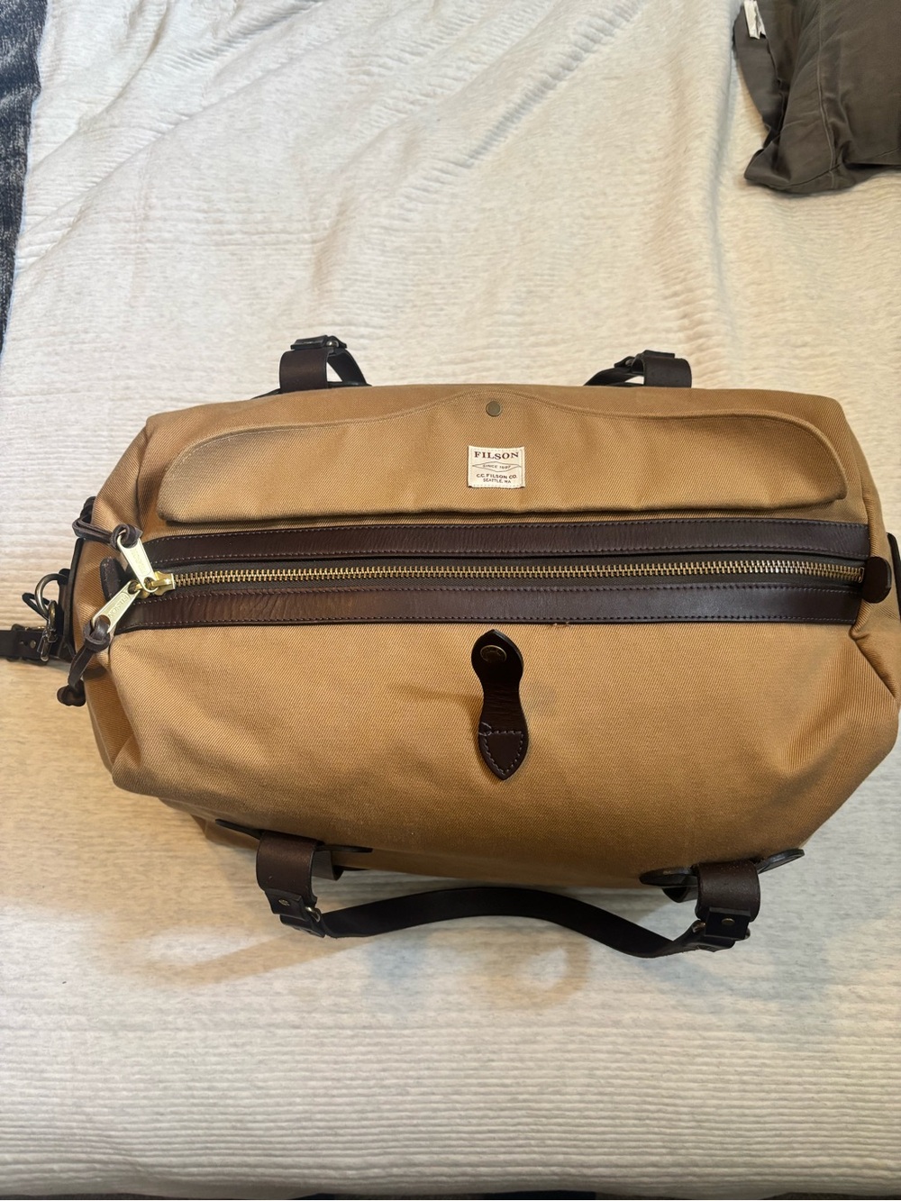 Filson Medium Rugged Twill Duffle Bag - Brown - Picture 3 of 4